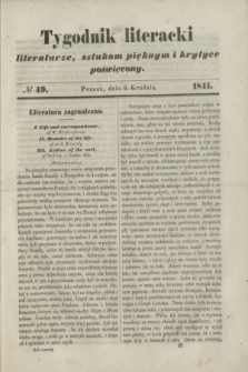 Tygodnik Literacki : literaturze, sztukom pięknym i krytyce poświęcony. [T.4], № 49 (6 grudnia 1841)