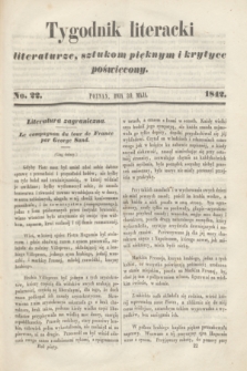 Tygodnik Literacki : literaturze, sztukom pięknym i krytyce poświęcony. [T.5], No. 22 (30 maja 1842)