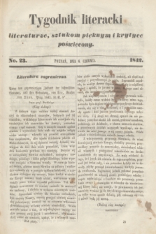 Tygodnik Literacki : literaturze, sztukom pięknym i krytyce poświęcony. [T.5], No. 23 (6 czerwca 1842)