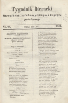 Tygodnik Literacki : literaturze, sztukom pięknym i krytyce poświęcony. [T.5], No 28 (9 lipca 1842)