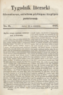 Tygodnik Literacki : literaturze, sztukom pięknym i krytyce poświęcony. [T.5], No 41 (10 października 1842)