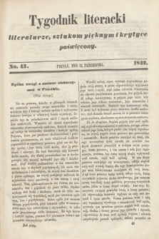 Tygodnik Literacki : literaturze, sztukom pięknym i krytyce poświęcony. [T.5], No 43 (24 października 1842)