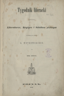 Tygodnik literacki : poświęcony Literaturze, Krytyce i Sztukom pięknym. Spis przedmiotów w Tomie szóstym Tygodnika literackiego zawartych (1843)