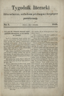 Tygodnik Literacki : literaturze, sztukom pięknym i krytyce poświęcony. [R.6], No. 1 (2 stycznia 1843)