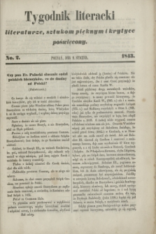 Tygodnik Literacki : literaturze, sztukom pięknym i krytyce poświęcony. [R.6], No. 2 (9 stycznia 1843)