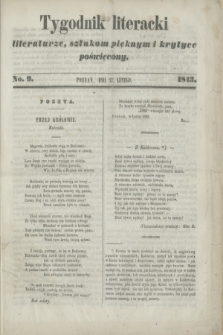 Tygodnik Literacki : literaturze, sztukom pięknym i krytyce poświęcony. [R.6], No. 9 (27 lutego 1843)