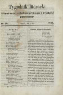 Tygodnik Literacki : literaturze, sztukom pięknym i krytyce poświęcony. [R.6], No. 19 (8 maja 1843)