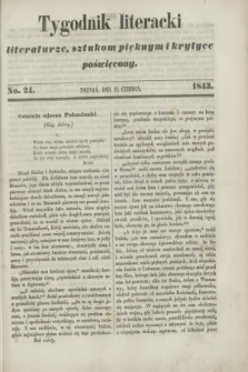 Tygodnik Literacki : literaturze, sztukom pięknym i krytyce poświęcony. [R.6], No. 24 (12 czerwca 1843)