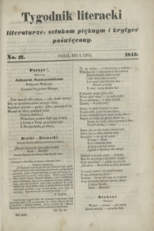 Tygodnik Literacki : literaturze, sztukom pięknym i krytyce poświęcony. [R.6], No. 27 (8 lipca 1843)