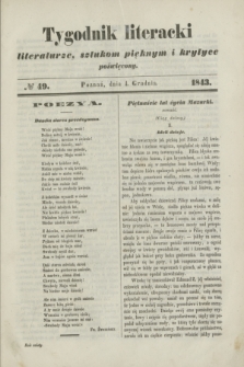 Tygodnik Literacki : literaturze, sztukom pięknym i krytyce poświęcony. [R.6], № 49 (4 grudnia 1843)