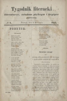 Tygodnik literacki : literaturze, sztukom pięknym i krytyce poświęcony. [R.7], № 2 (8 kwietnia 1844)