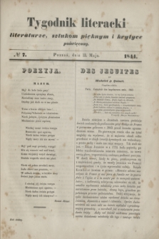 Tygodnik literacki : literaturze, sztukom pięknym i krytyce poświęcony. [R.7], № 7 (13 maja 1844)