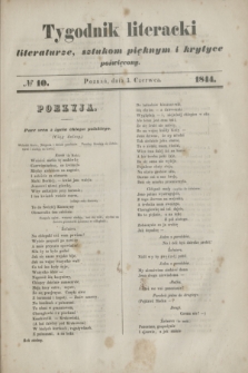 Tygodnik literacki : literaturze, sztukom pięknym i krytyce poświęcony. [R.7], № 10 (3 czerwca 1844)