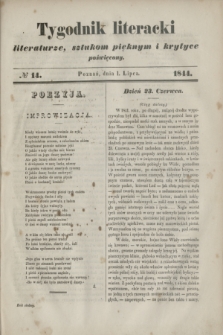 Tygodnik literacki : literaturze, sztukom pięknym i krytyce poświęcony. [R.7], № 14 (23 czerwca 1844)