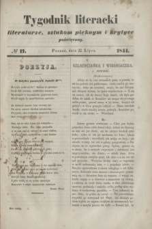 Tygodnik literacki : literaturze, sztukom pięknym i krytyce poświęcony. [R.7], № 17 (22 lipca 1844)
