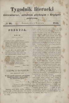 Tygodnik literacki : literaturze, sztukom pięknym i krytyce poświęcony. [R.7], № 22 (2 września 1844)