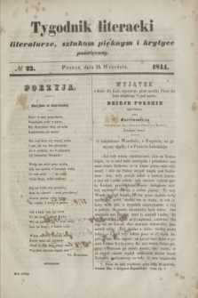 Tygodnik literacki : literaturze, sztukom pięknym i krytyce poświęcony. [R.7], № 23 (10 września 1844)