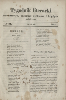 Tygodnik literacki : literaturze, sztukom pięknym i krytyce poświęcony. [R.7], № 34 (1844)