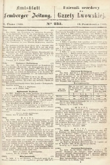 Amtsblatt zur Lemberger Zeitung = Dziennik Urzędowy do Gazety Lwowskiej. 1863, nr 233