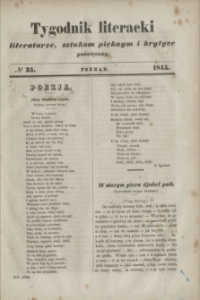 Tygodnik literacki : literaturze, sztukom pięknym i krytyce poświęcony. [R.7], № 35 (1845)
