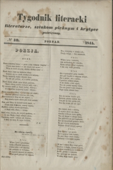 Tygodnik literacki : literaturze, sztukom pięknym i krytyce poświęcony. [R.7], № 40 (1845)