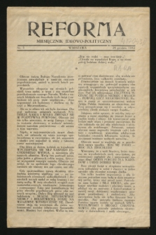 Reforma : miesięcznik ideowo-polityczny. 1942, nr 3 (24 grudnia)