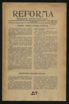 Reforma : miesięcznik ideowo-polityczny. [R.2], nr 4 (7 lutego 1943)