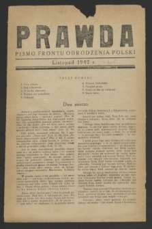 Prawda : pismo Frontu Odrodzenia Polski. 1942 (listopad)