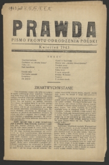 Prawda : pismo Frontu Odrodzenia Polski. 1943 (kwiecień)
