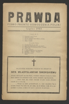 Prawda : pismo Frontu Odrodzenia Polski. 1943 (lipiec)