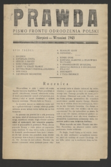 Prawda : pismo Frontu Odrodzenia Polski. 1943 (sierpień/wrzesień)