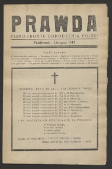 Prawda : pismo Frontu Odrodzenia Polski. 1943 (październik/listopad)