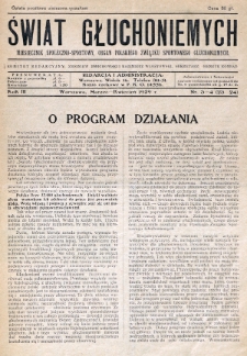 Świat Głuchoniemych : miesięcznik społeczno-sportowy : organ Polskiego Związku Sportowego Głuchoniemych. 1929, nr 3-4