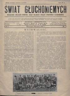 Świat Głuchoniemych : miesięcznik społeczno-sportowy : organ Polskiego Związku Sportowego Głuchoniemych. 1927, nr 5
