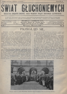 Świat Głuchoniemych : miesięcznik społeczno-sportowy : organ Polskiego Związku Sportowego Głuchoniemych. 1927, nr 6