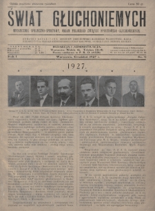 Świat Głuchoniemych : miesięcznik społeczno-sportowy : organ Polskiego Związku Sportowego Głuchoniemych. 1927, nr 9