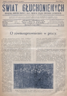 Świat Głuchoniemych : miesięcznik społeczno-sportowy : organ Polskiego Związku Sportowego Głuchoniemych. 1928, nr 2