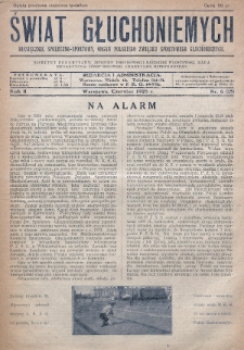 Świat Głuchoniemych : miesięcznik społeczno-sportowy : organ Polskiego Związku Sportowego Głuchoniemych. 1928, nr 6