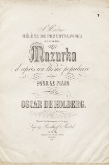 Mazurka d'après un thème populaire : composé pour le piano