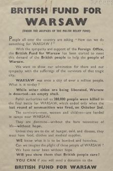 British Fund for Warsaw : (under the auspices of the Poland Relief Fund)