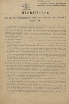 Richtlinien für die Werbekommissionen der SS-Schützen-Division Galizien