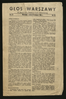 Głos Warszawy : wydawnictwo Polskiej Partii Robotniczej. R.3, nr 172 (19 września 1944)