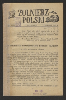 Żołnierz Polski. 1943, nr 4 (kwiecień) = nr 27