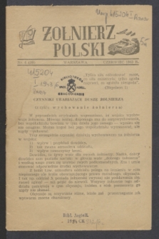 Żołnierz Polski. 1943, nr 6 (czerwiec) = nr 29
