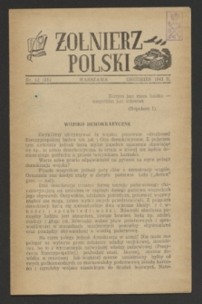 Żołnierz Polski. 1943, nr 12 (grudzień) = nr 35