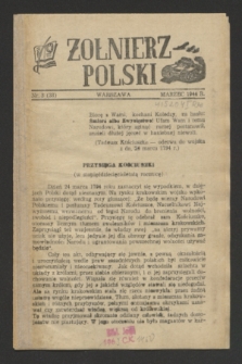Żołnierz Polski. 1944, nr 3 (marzec) = nr 38