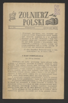 Żołnierz Polski. 1944, nr 4 (kwiecień) = nr 39