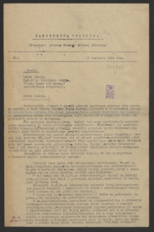 Samoobrona Chłopska : komunikat prasowy Komendy Głównej Chłostry. 1944, nr 3 (15 stycznia)