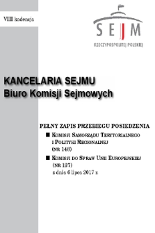 Pełny Zapis Przebiegu Posiedzenia Komisji do Spraw Unii Europejskiej (nr 137) z dnia 6 lipca 2017 r.