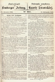 Amtsblatt zur Lemberger Zeitung = Dziennik Urzędowy do Gazety Lwowskiej. 1863, nr 267